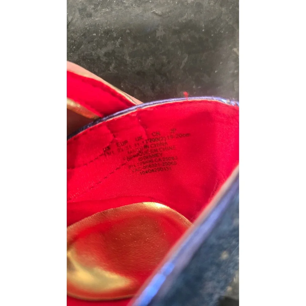 Disney Store Snow White Costume Shoes Red Blue Glitter Gemstone Girls Size 13/1
